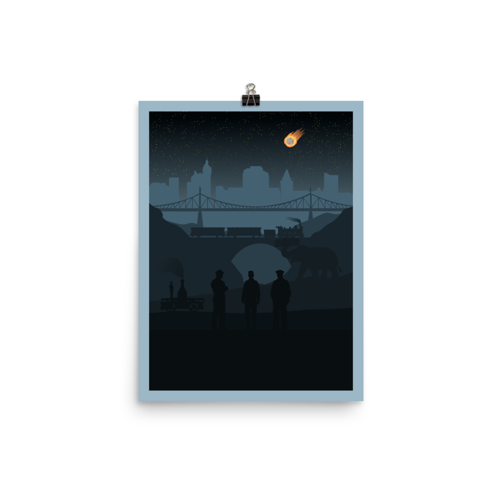 18XX (Night) Board Game Mechanic Minimalist Board Game Art Poster