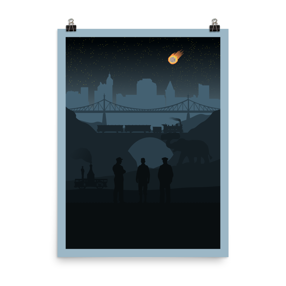 18XX (Night) Board Game Mechanic Minimalist Board Game Art Poster