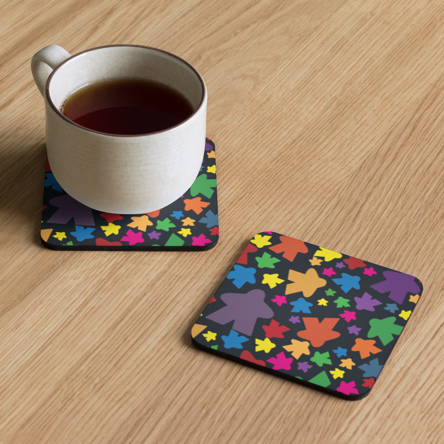 Colourful Meeple Tabletop Gaming Inspired Coaster