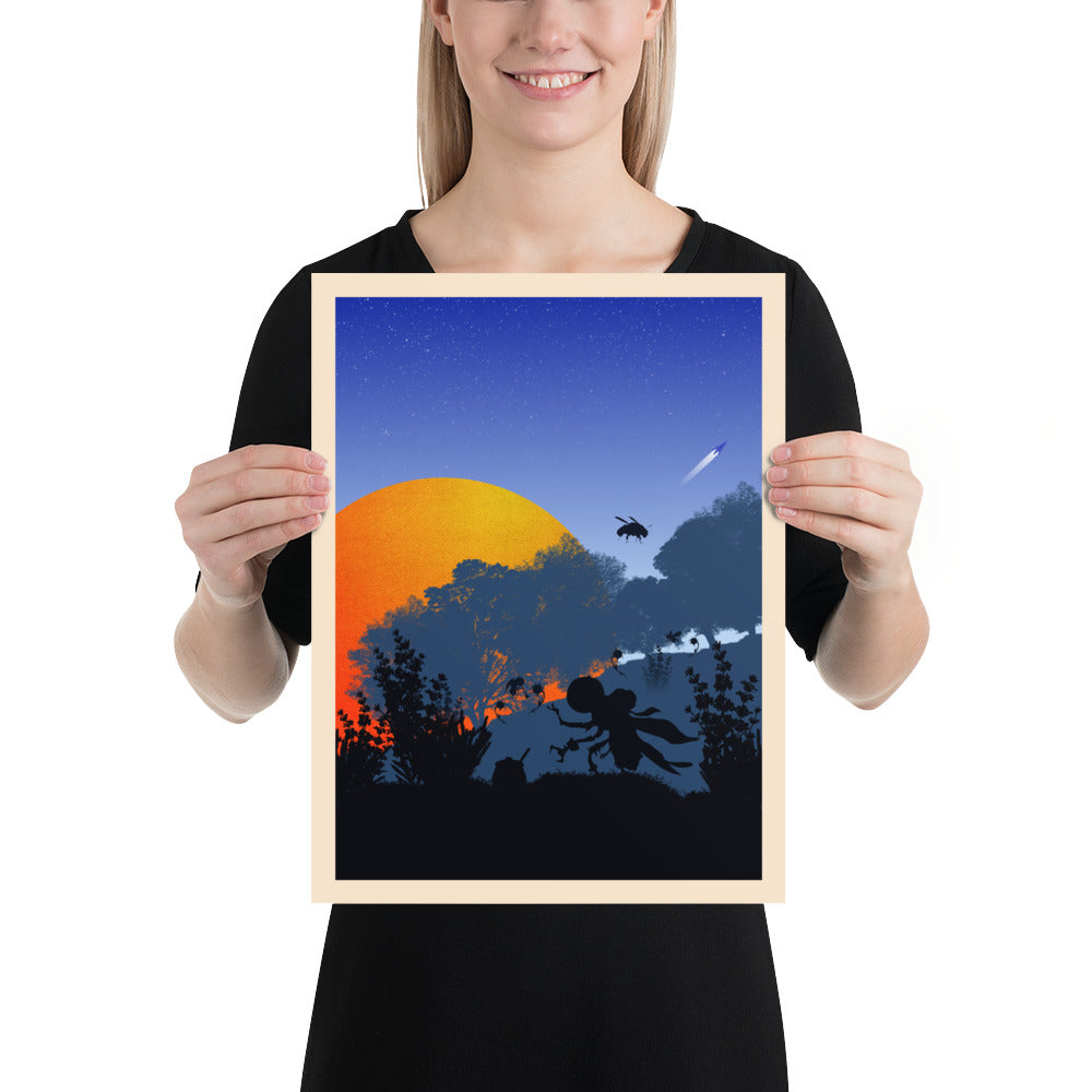 Apiary (Night) Minimalist Board Game Art Poster