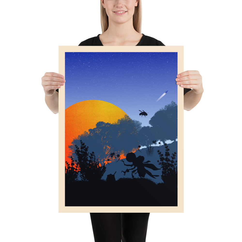 Apiary (Night) Minimalist Board Game Art Poster