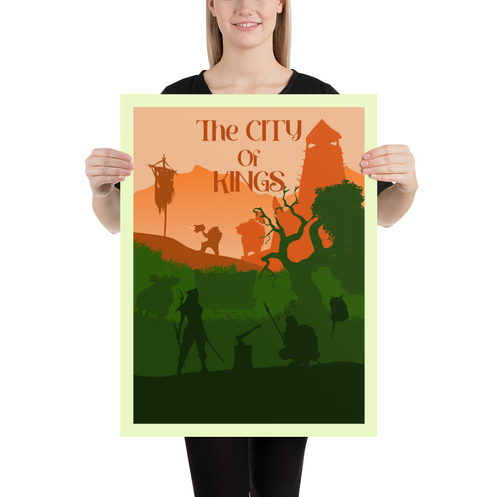 The City of Kings Minimalist Board Game Art Poster