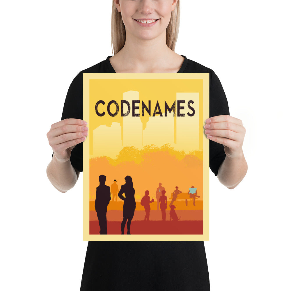 Codenames Minimalist Board Game Art Poster
