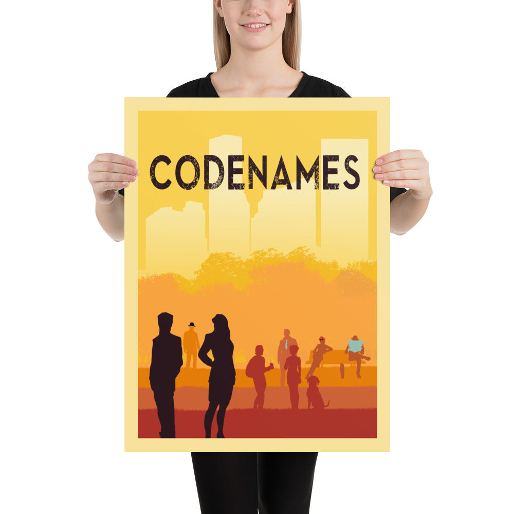 Codenames Minimalist Board Game Art Poster