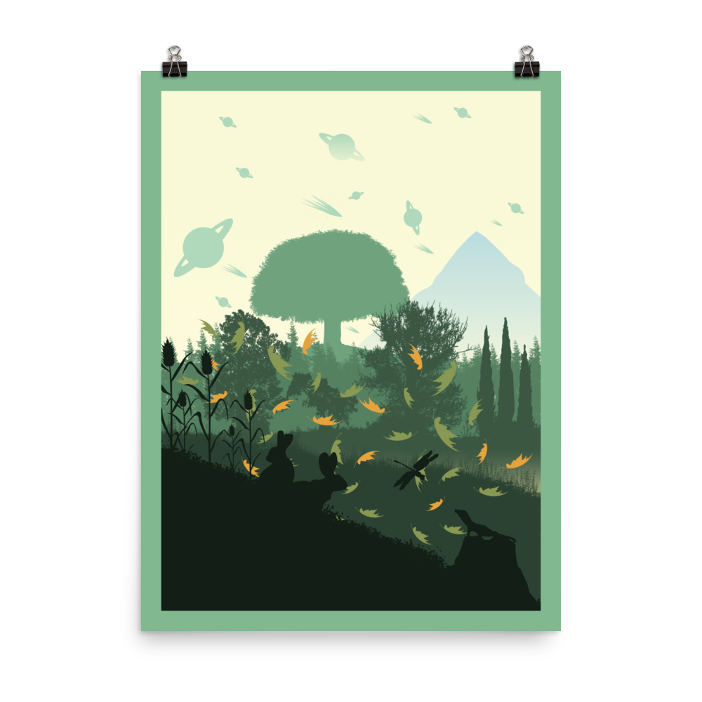 Evergreen Minimalist Board Game Art Poster