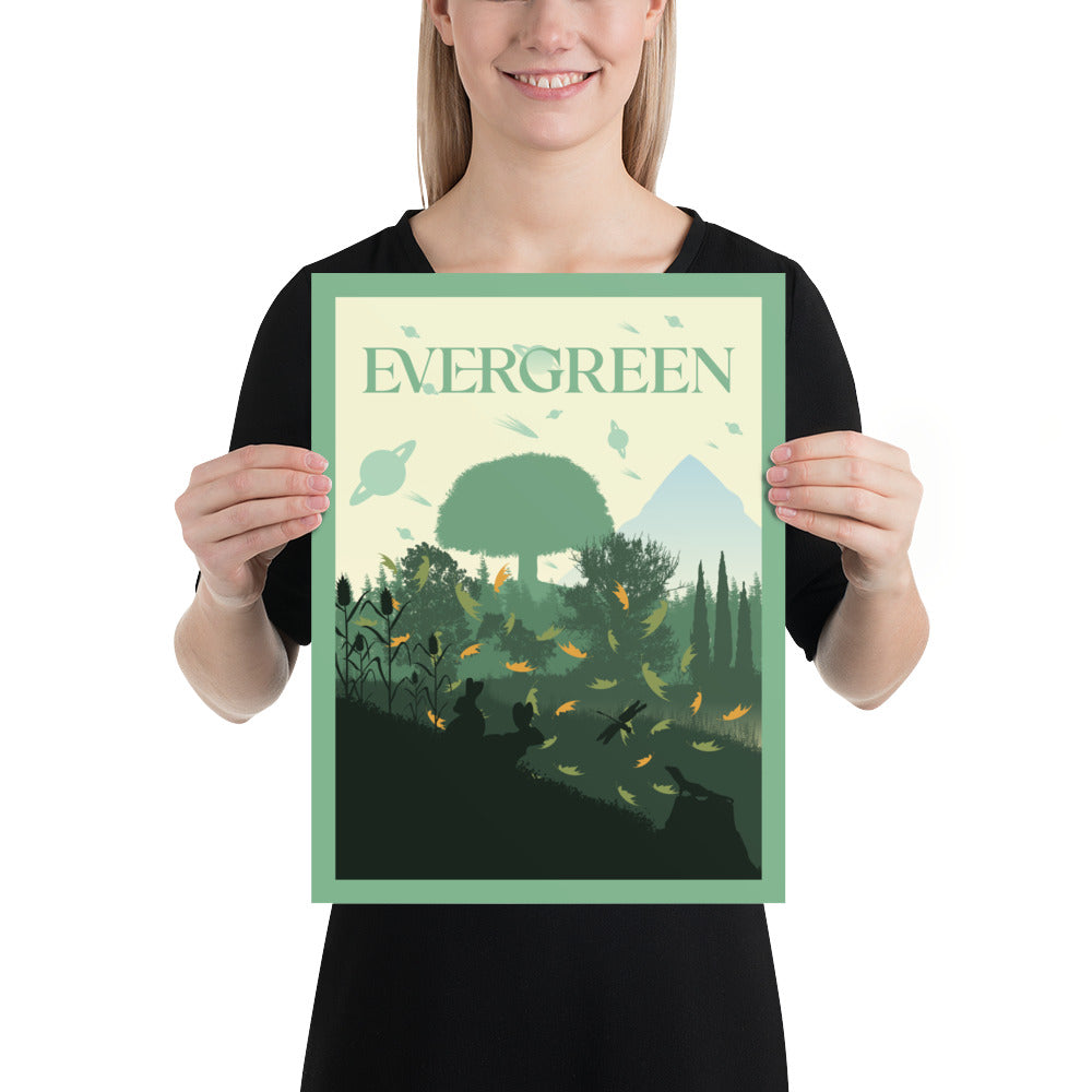 Evergreen Minimalist Board Game Art Poster