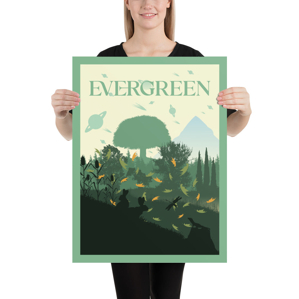Evergreen Minimalist Board Game Art Poster