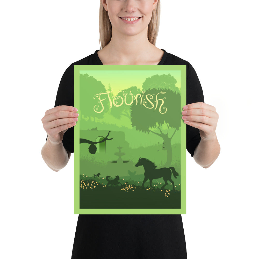 Flourish Minimalist Board Game Art Poster