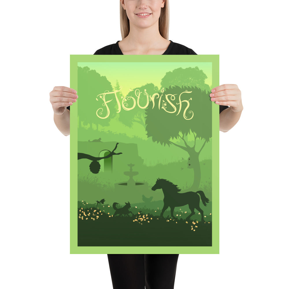 Flourish Minimalist Board Game Art Poster