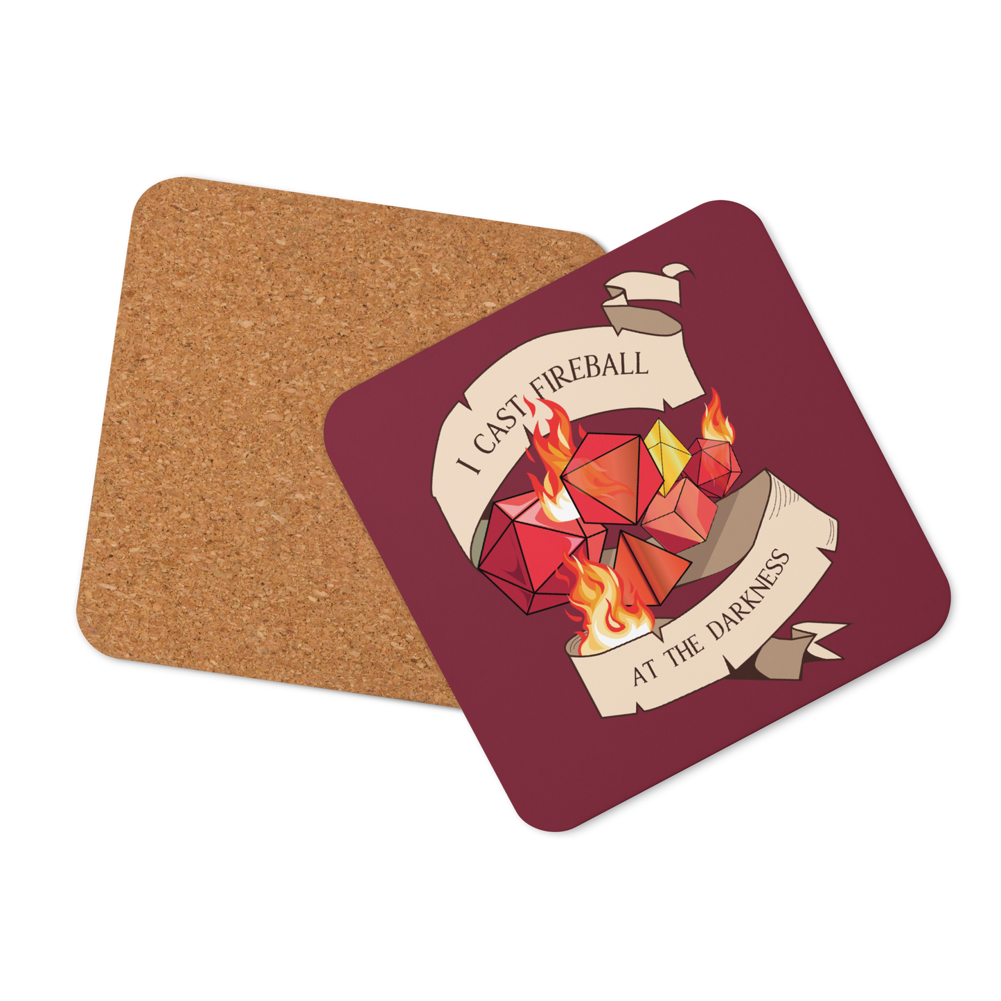 I Cast Fireball at the Darkness Tabletop Gaming Inspired Coaster
