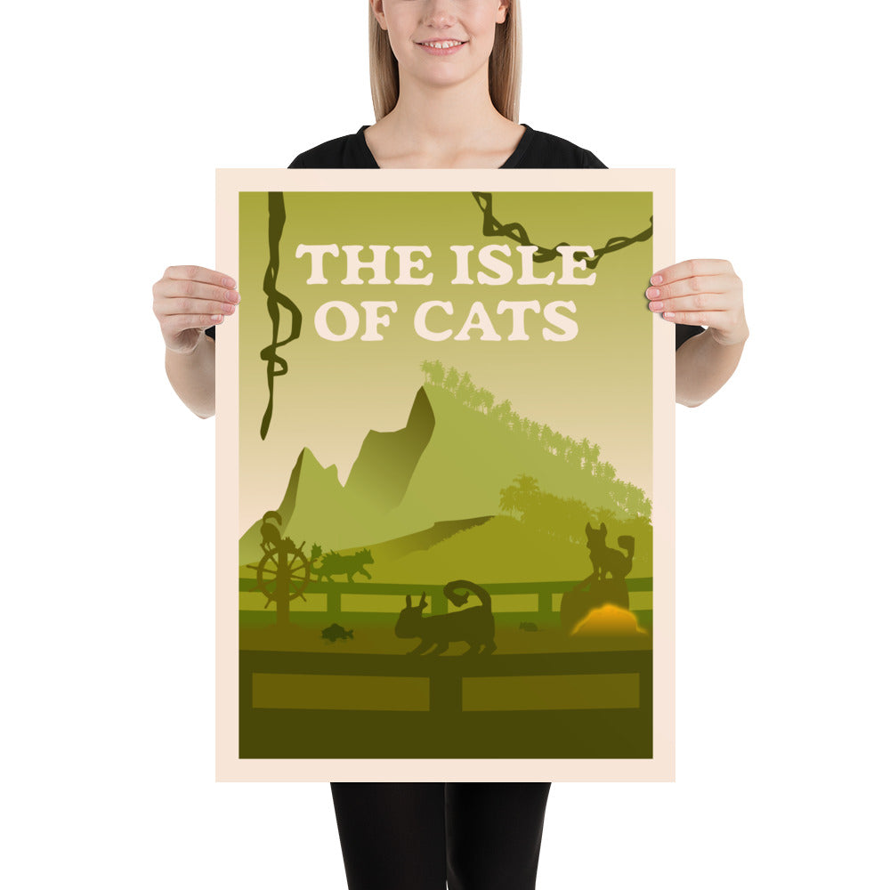 The Isle of Cats (Green) Minimalist Board Game Art Poster