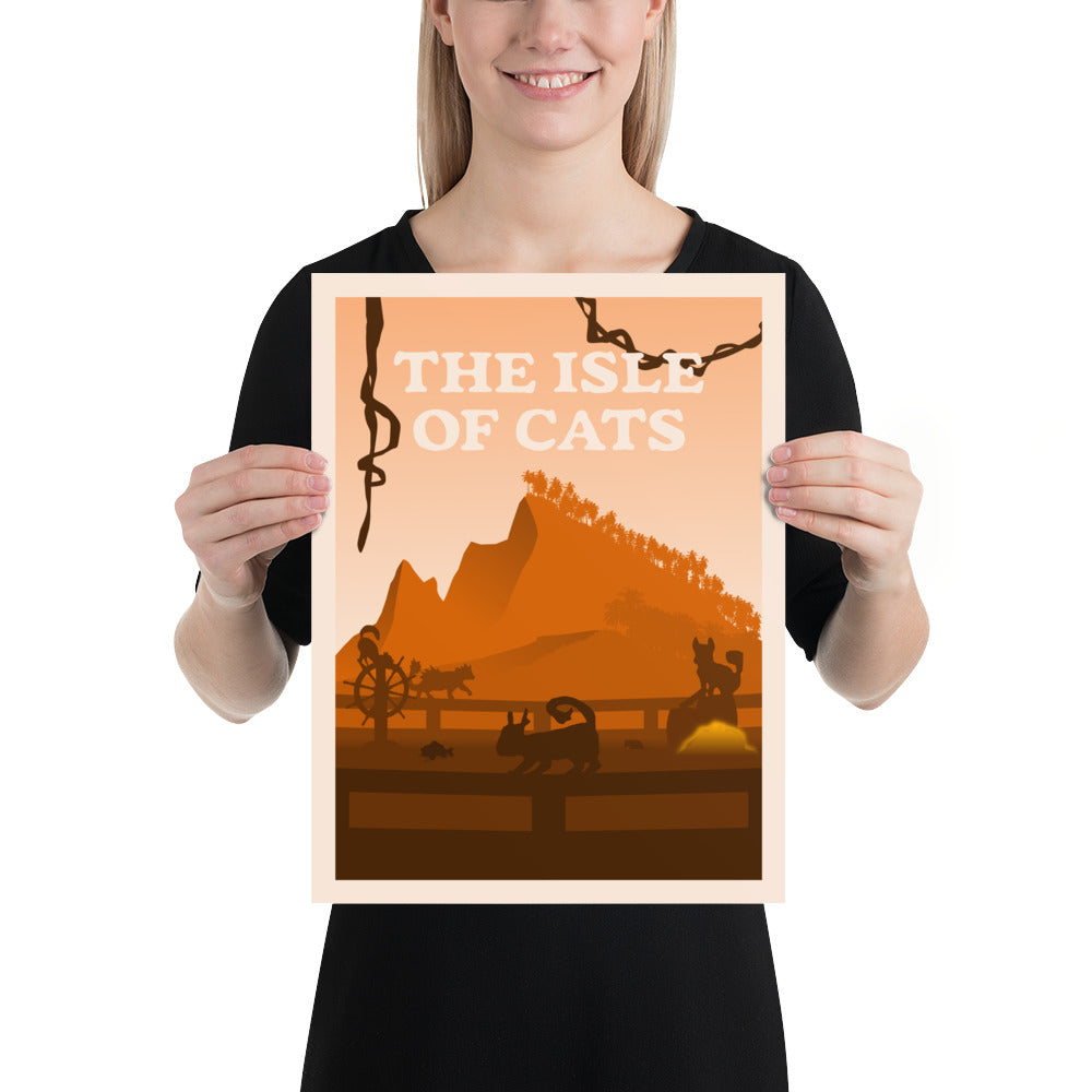 The Isle of Cats (Orange) Minimalist Board Game Art Poster