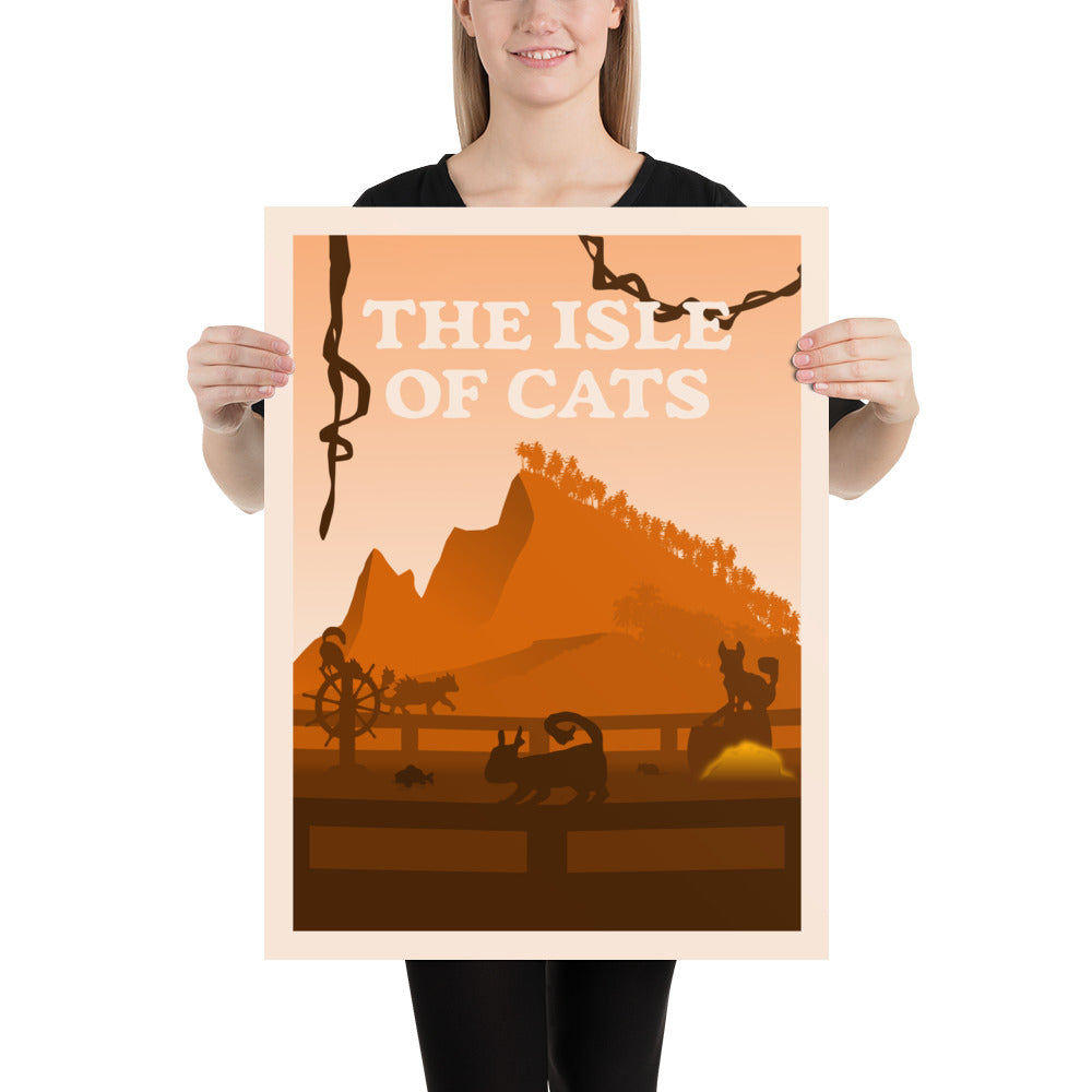 The Isle of Cats (Orange) Minimalist Board Game Art Poster