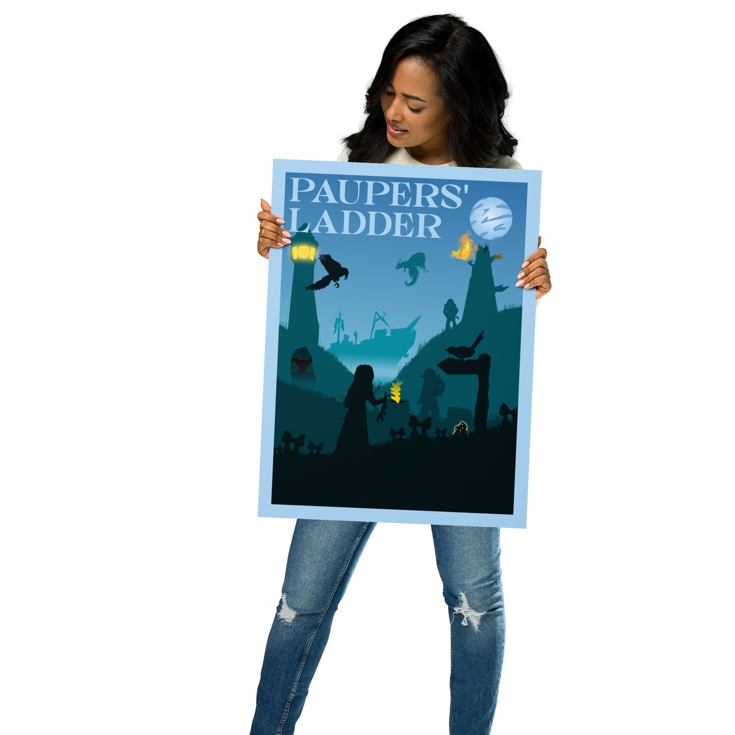Pauper's Ladder Minimalist Board Game Art Poster