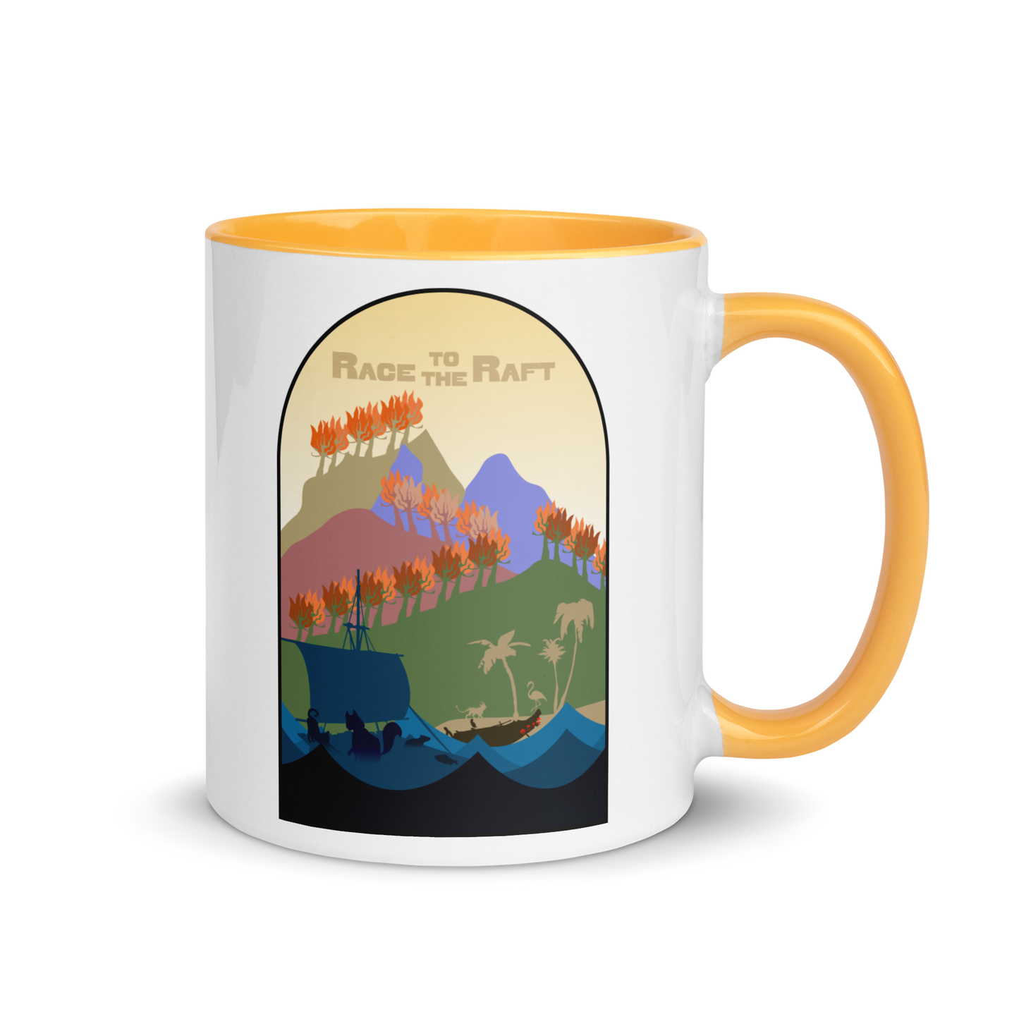 Race to the Raft Minimalist Board Game Mug