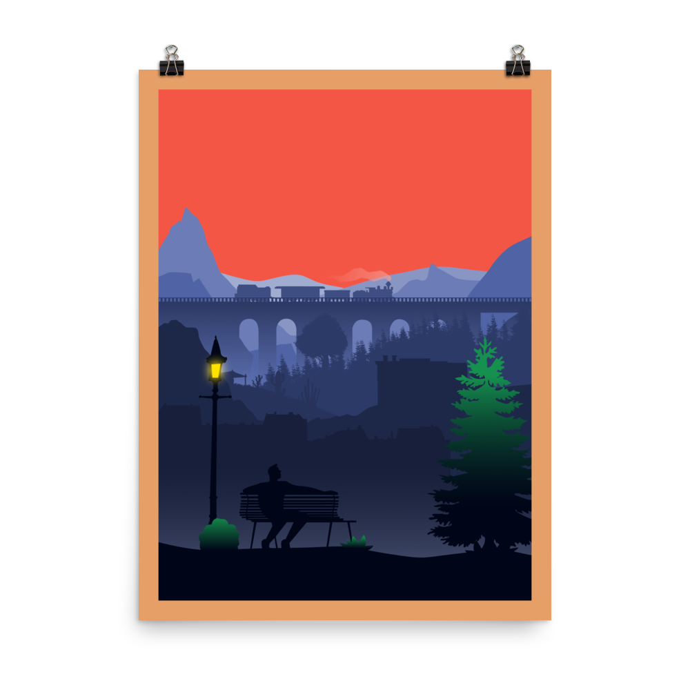 Railroad Ink Minimalist Board Game Art Poster