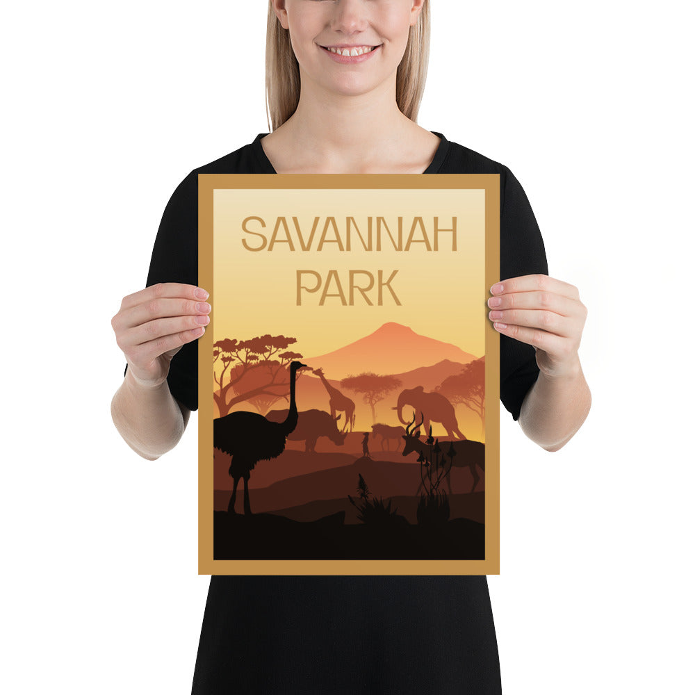 Savannah Park Minimalist Board Game Art Poster