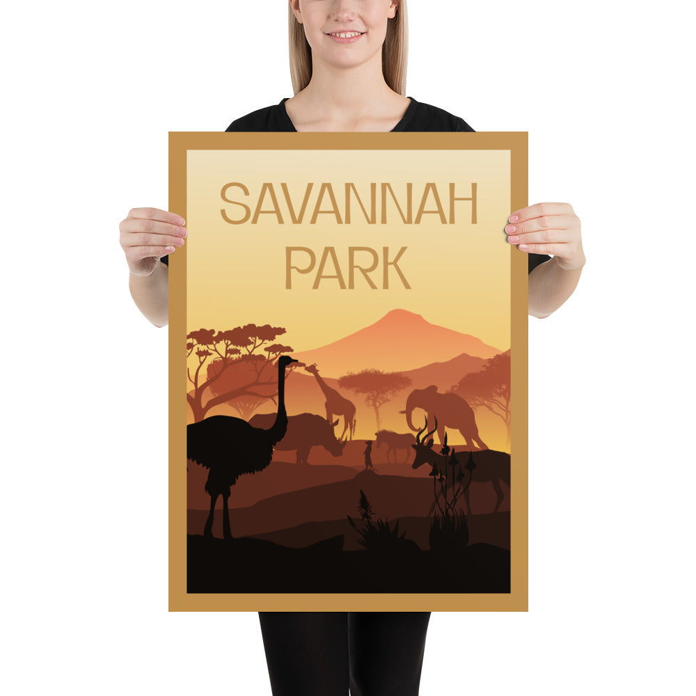 Savannah Park Minimalist Board Game Art Poster