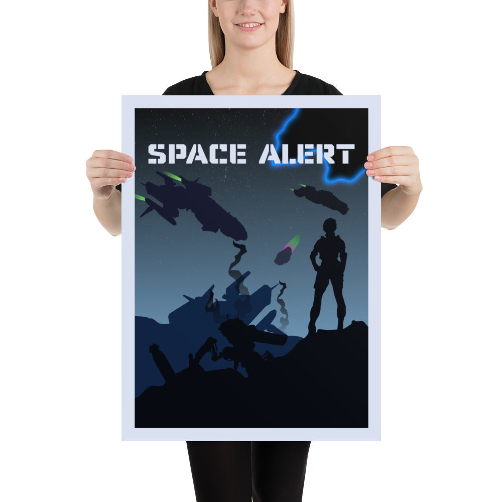 Space Alert Minimalist Board Game Art Poster