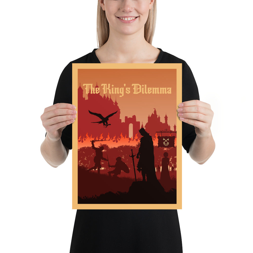 The King's Dilemma Minimalist Board Game Art Poster