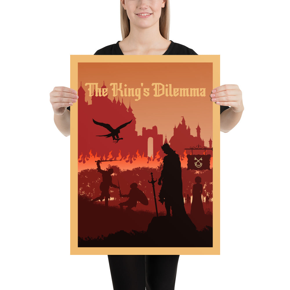 The King's Dilemma Minimalist Board Game Art Poster