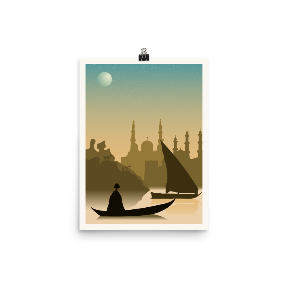 Wayfarers of the South Tigris Minimalist Board Game Art Poster