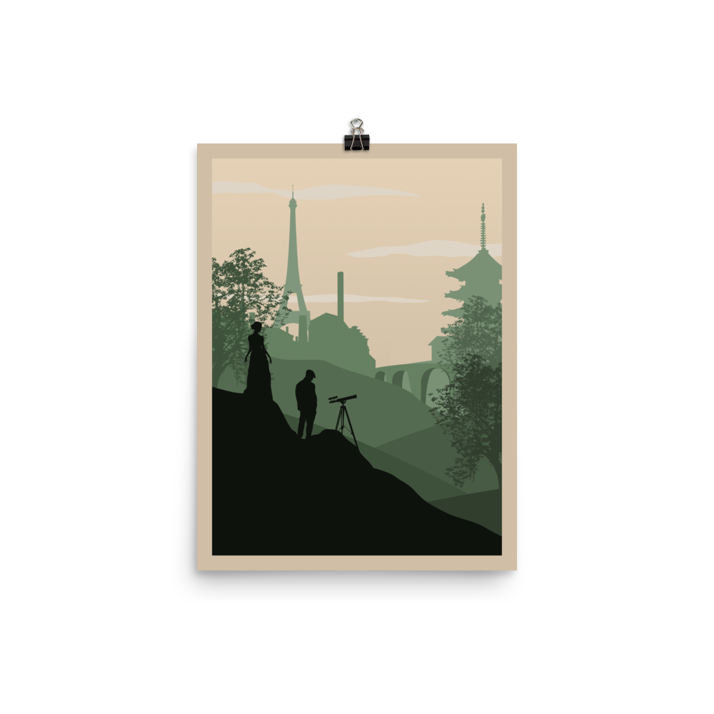 Between Two Cities Minimalist Board Game Art Poster
