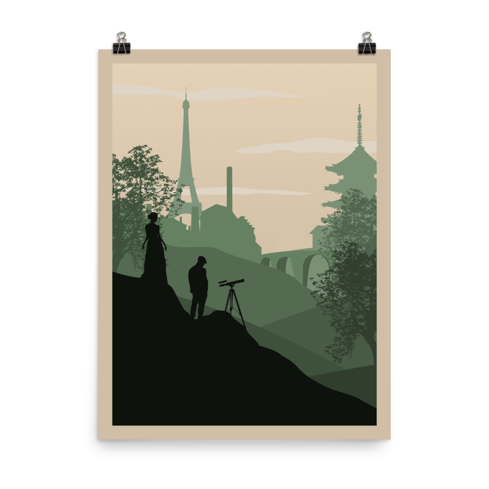 Between Two Cities Minimalist Board Game Art Poster