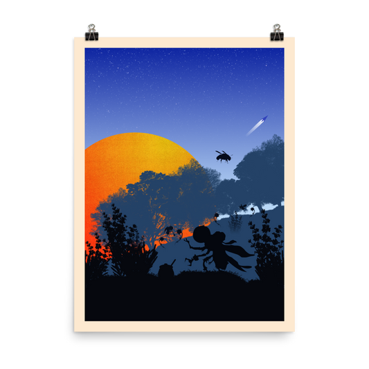 Apiary (Night) Minimalist Board Game Art Poster