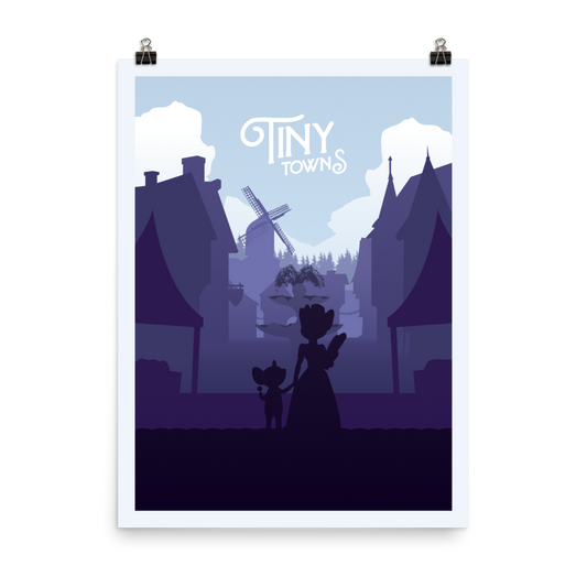 Tiny Towns Minimalist Board Game Art Poster