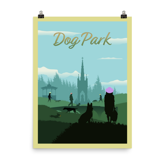 Dog Park Minimalist Board Game Art Poster