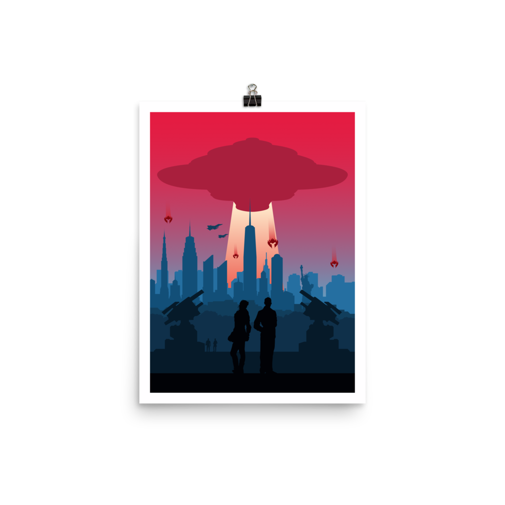 Under Fallen Skies Minimalist Board Game Art Poster