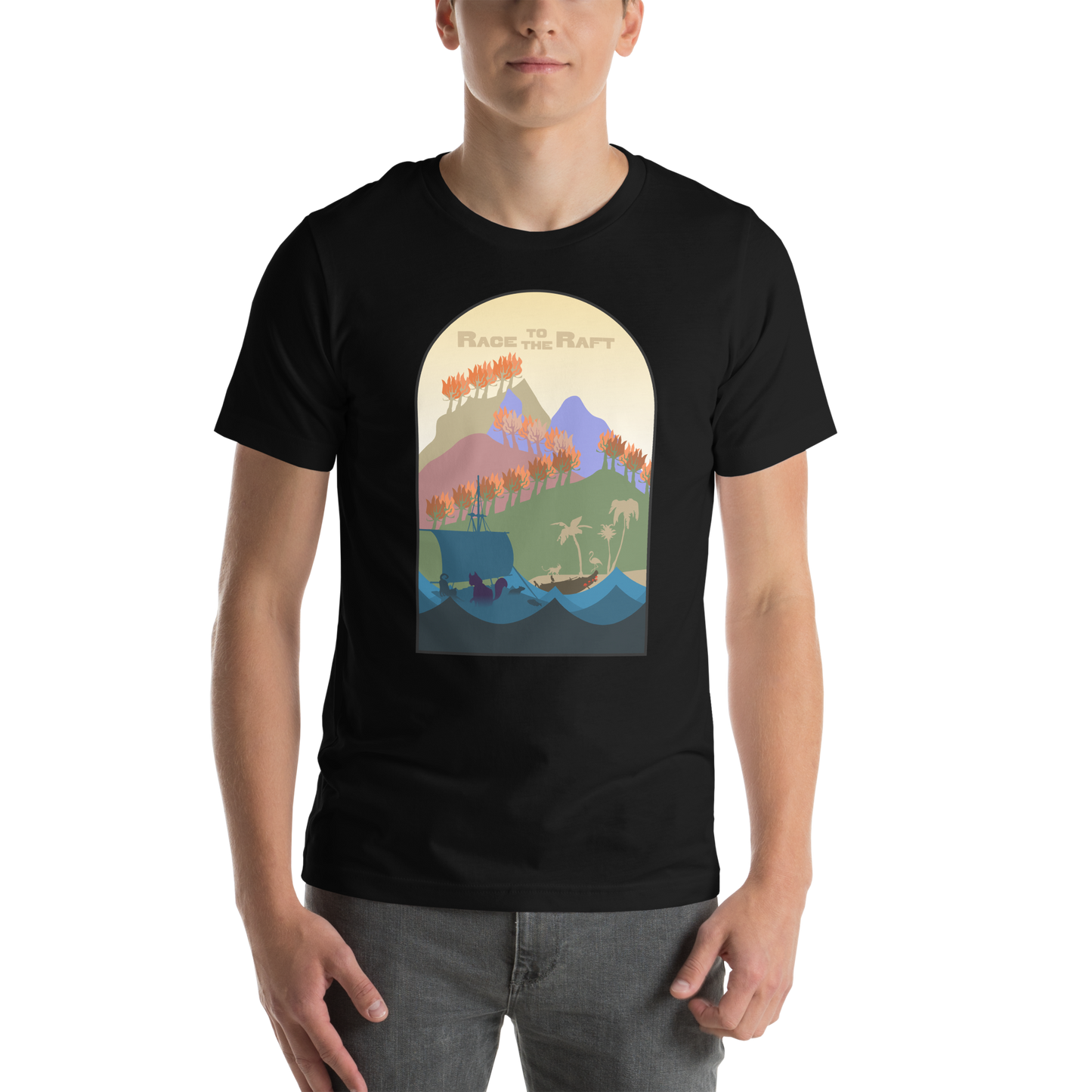 Race to the Raft Minimalist Board Game Unisex T-Shirt