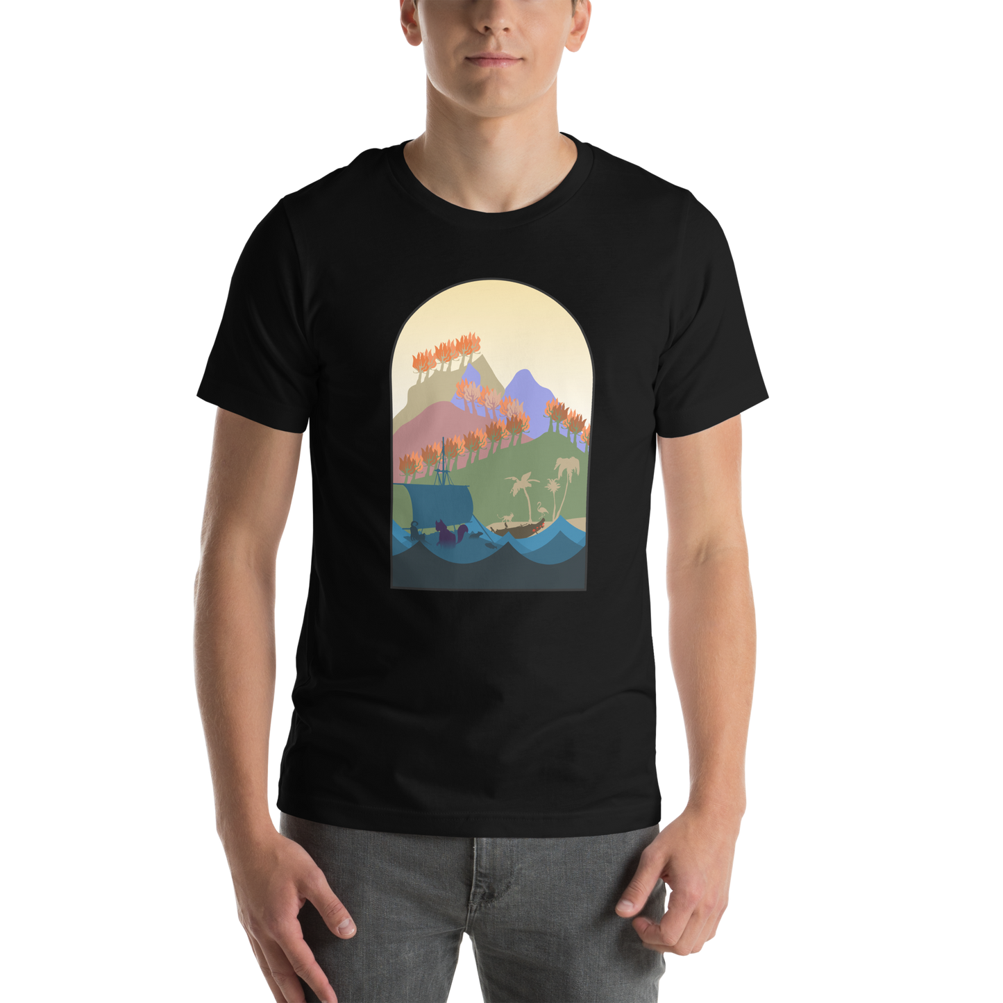 Race to the Raft Minimalist Board Game Unisex T-Shirt