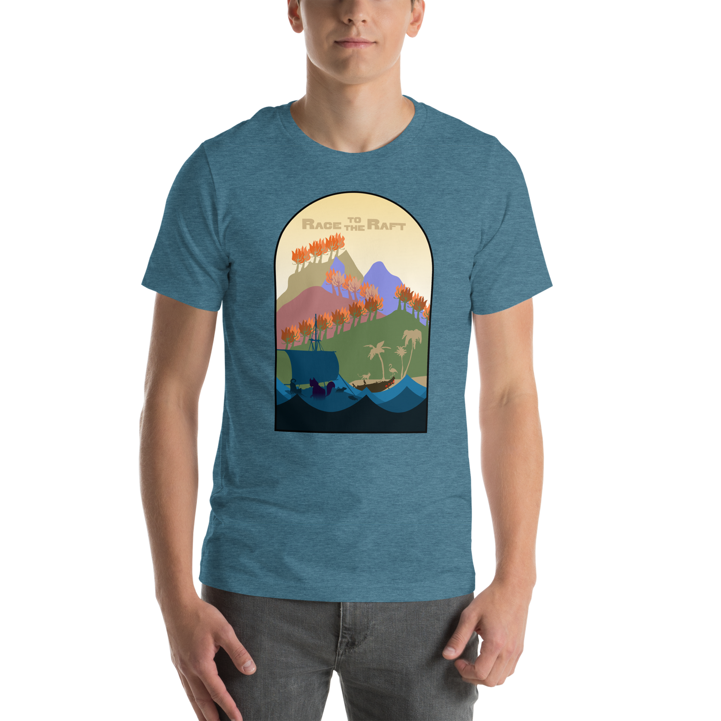 Race to the Raft Minimalist Board Game Unisex T-Shirt