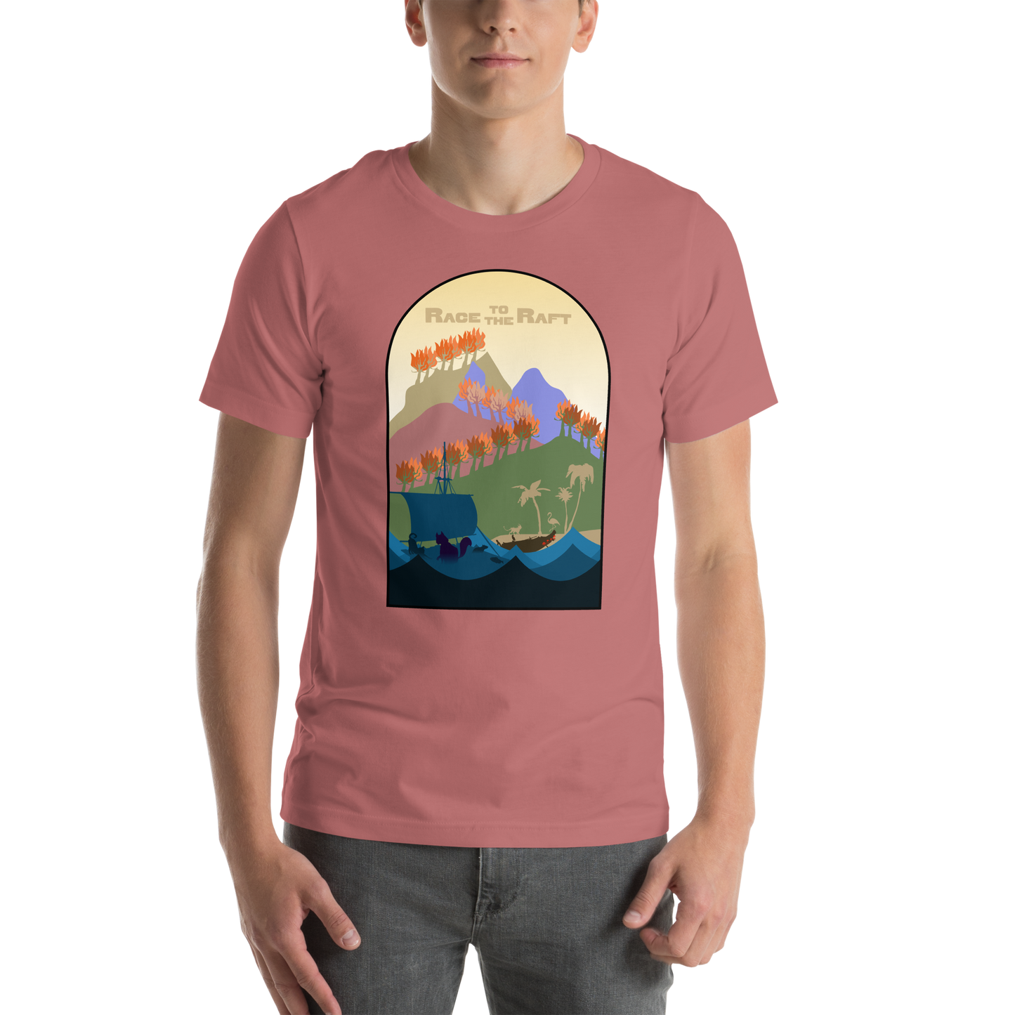 Race to the Raft Minimalist Board Game Unisex T-Shirt