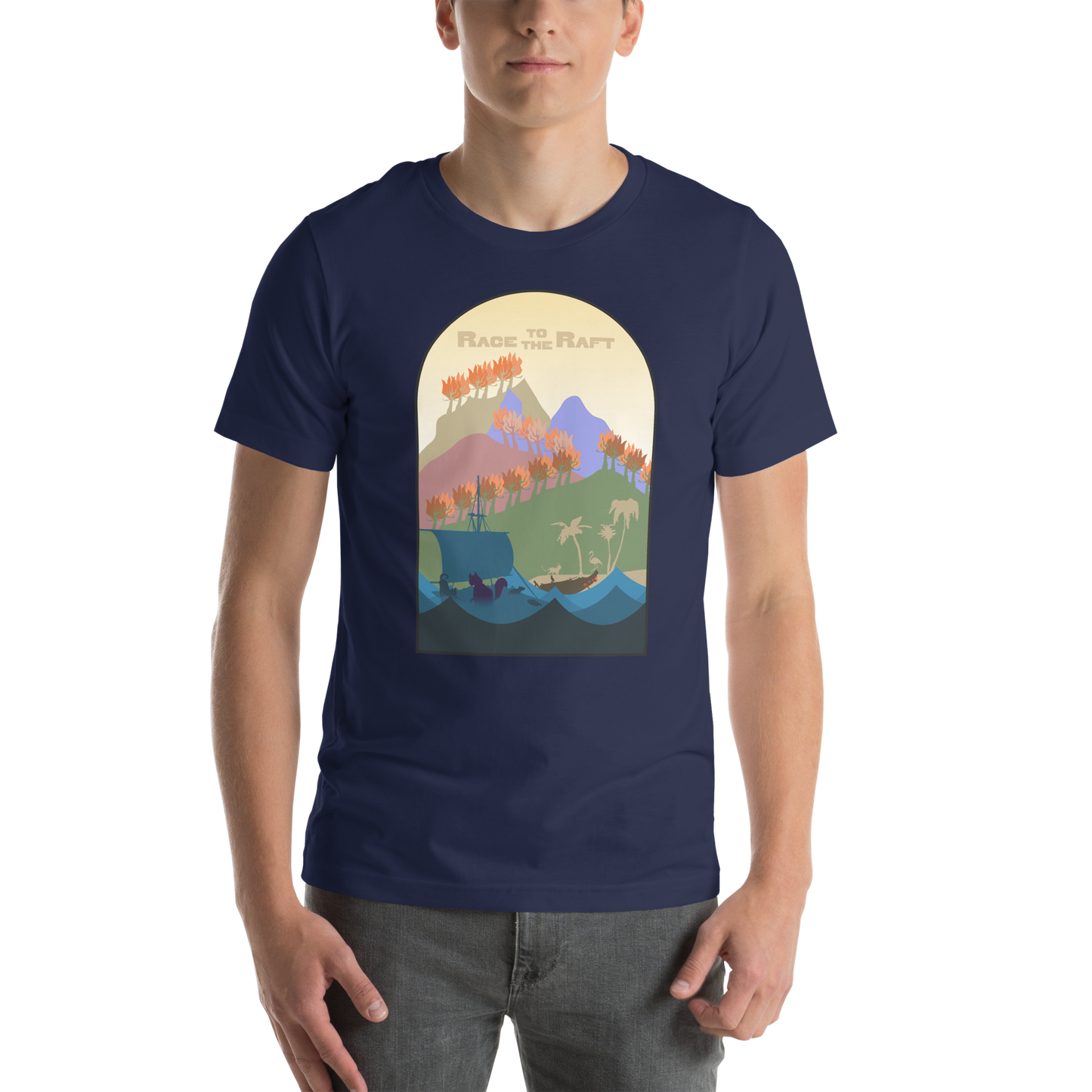 Race to the Raft Minimalist Board Game Unisex T-Shirt