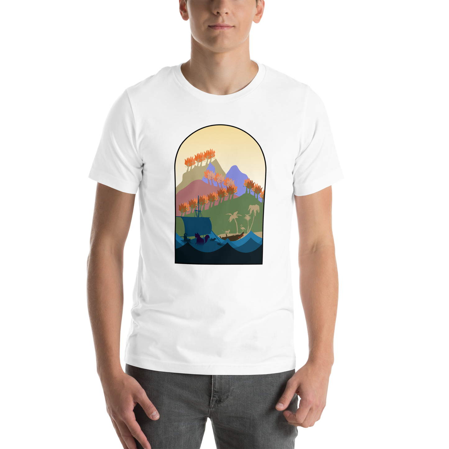 Race to the Raft Minimalist Board Game Unisex T-Shirt