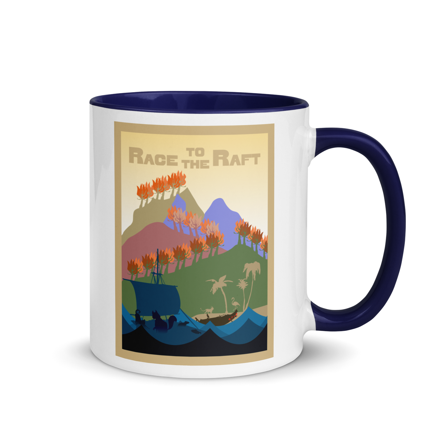 Race to the Raft Minimalist Board Game Mug