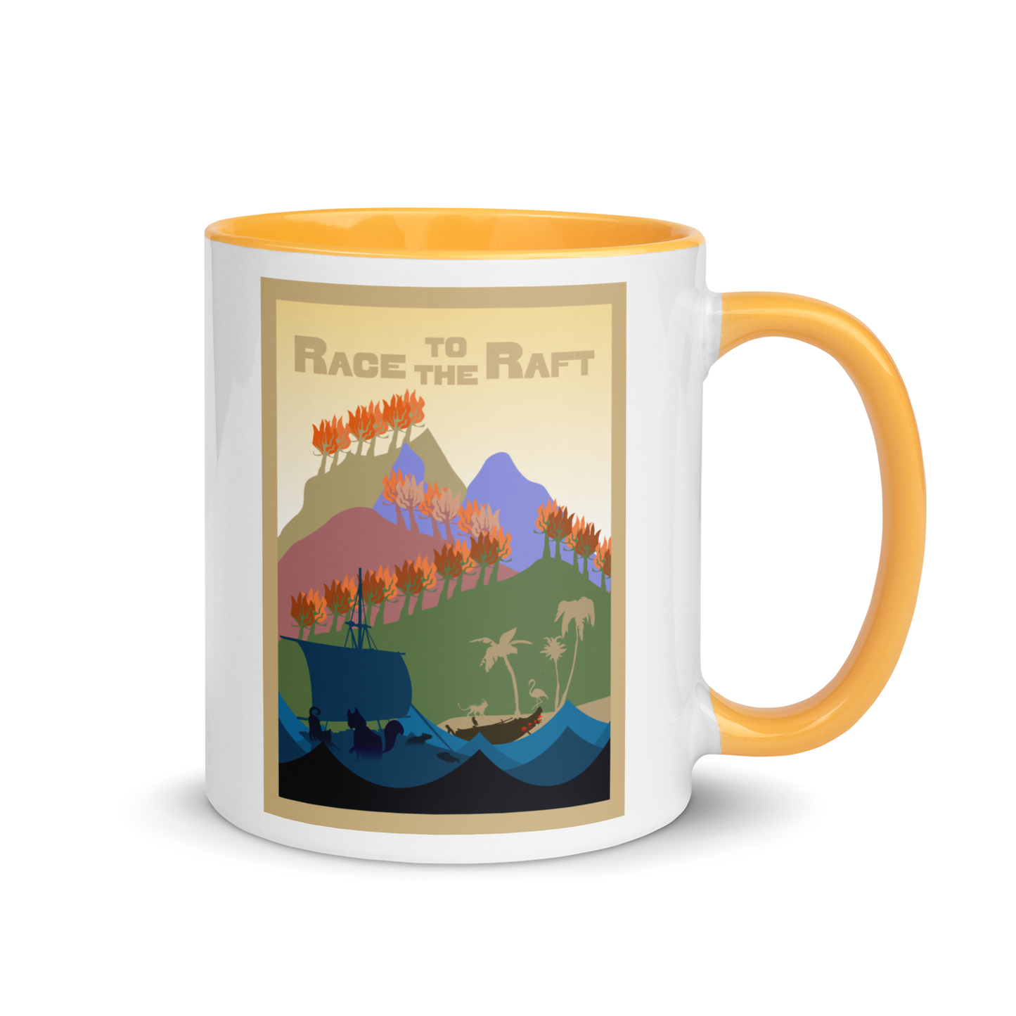 Race to the Raft Minimalist Board Game Mug