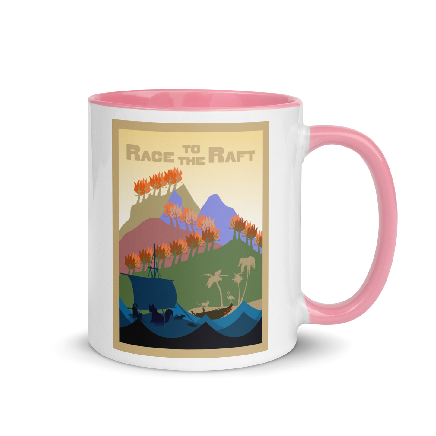 Race to the Raft Minimalist Board Game Mug