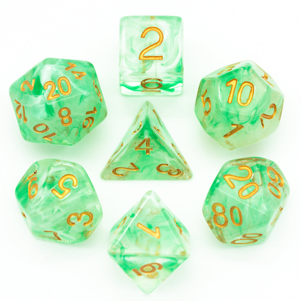 Smoke Swirl Resin Meeple Dungeon Dice Set