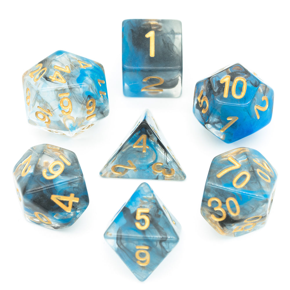 Smoke Swirl Resin Meeple Dungeon Dice Set