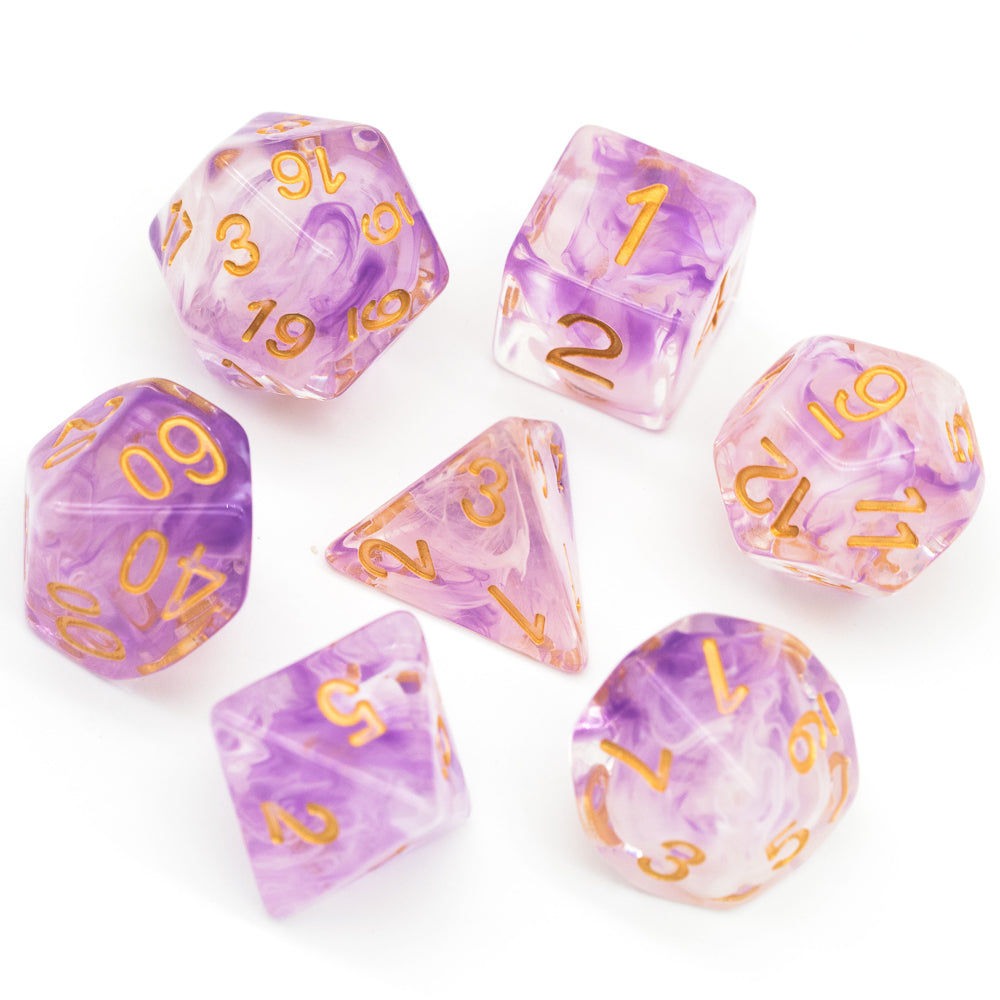 Smoke Swirl Resin Meeple Dungeon Dice Set