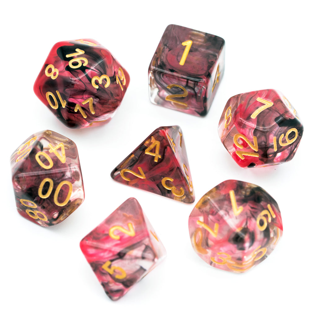 Smoke Swirl Resin Meeple Dungeon Dice Set