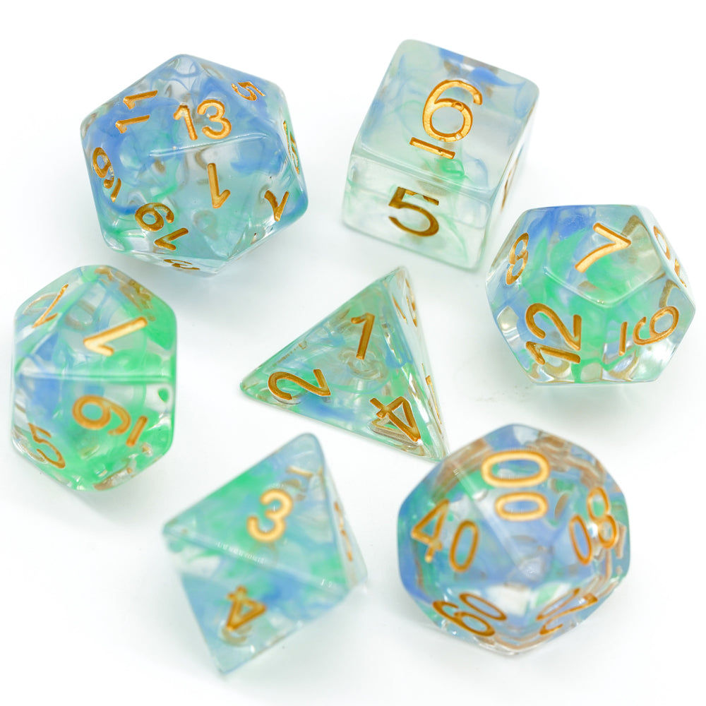 Smoke Swirl Resin Meeple Dungeon Dice Set