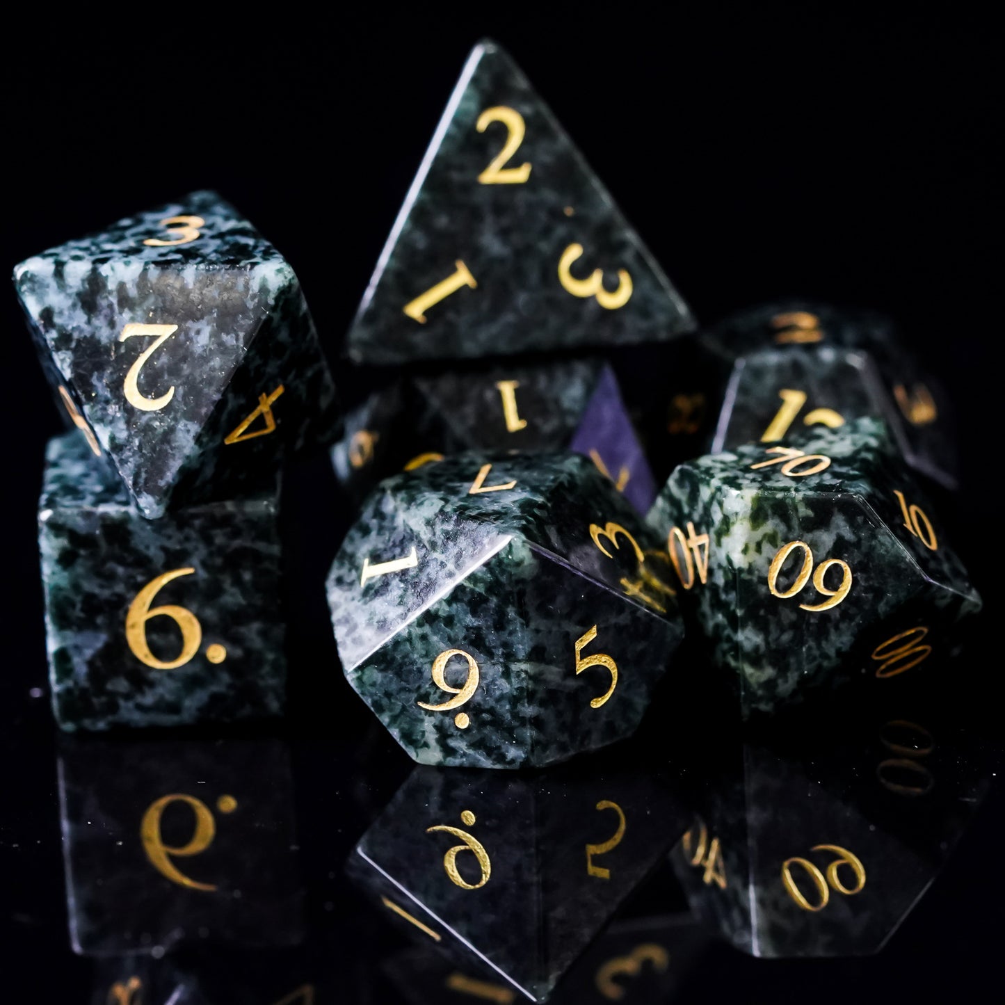 Algae Gemstone Meeple Dungeon Dice Set