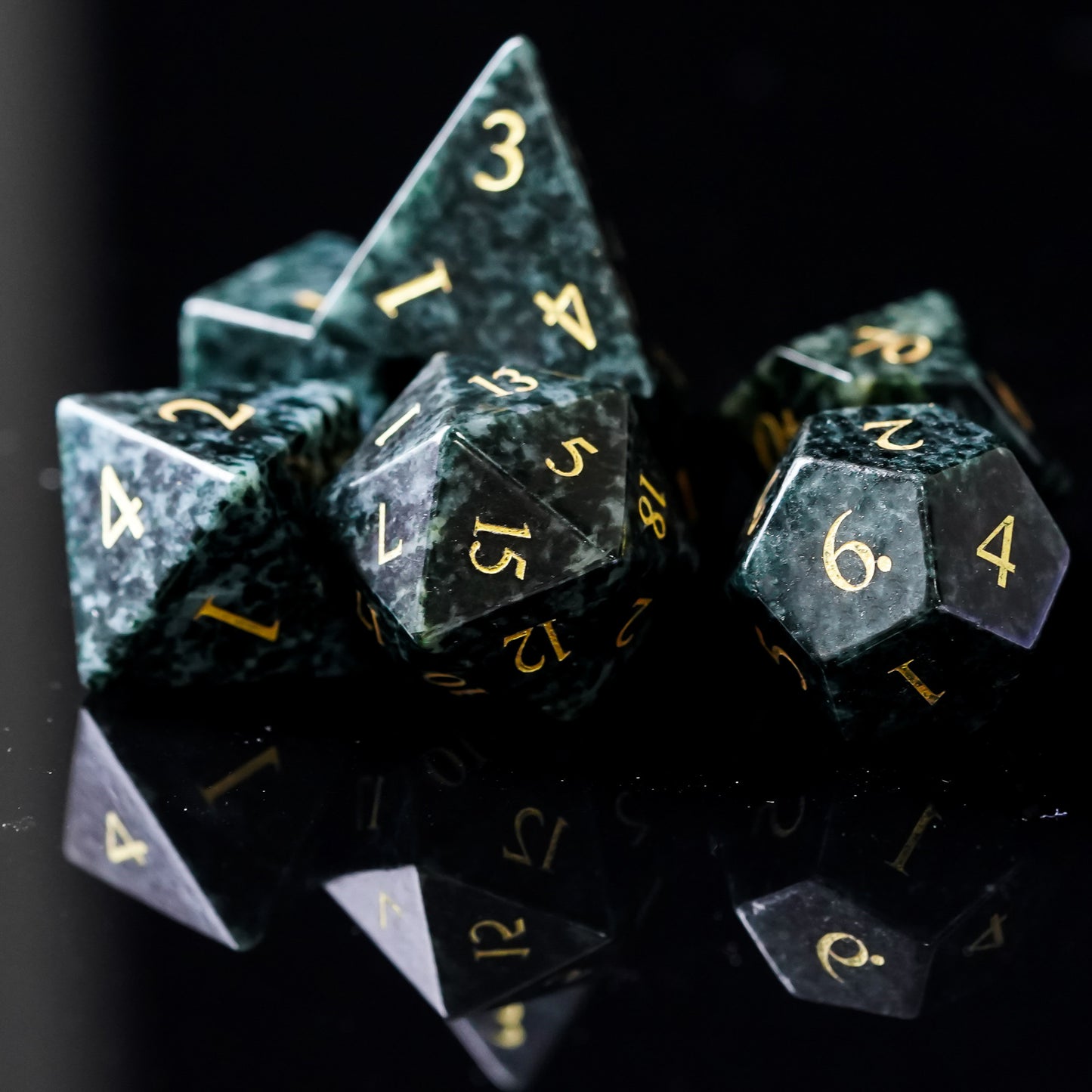 Algae Gemstone Meeple Dungeon Dice Set