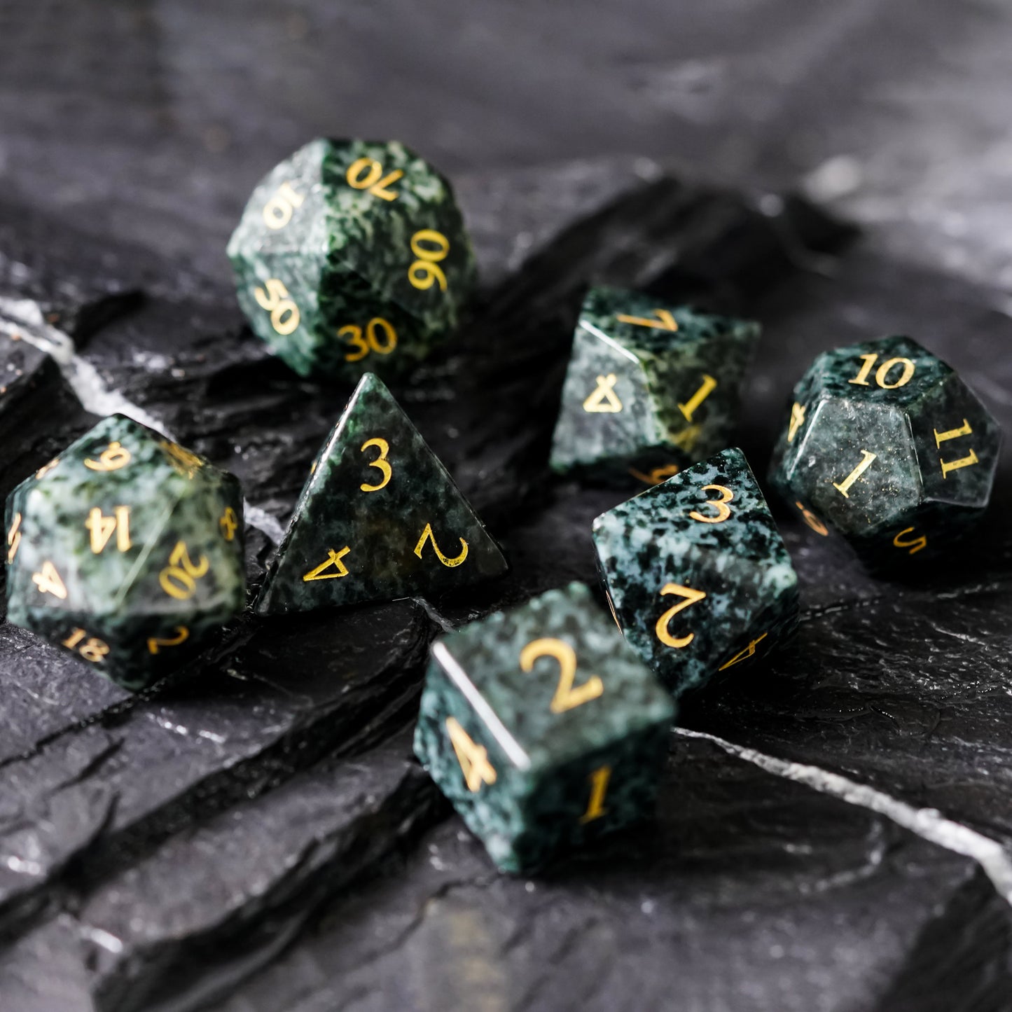 Algae Gemstone Meeple Dungeon Dice Set