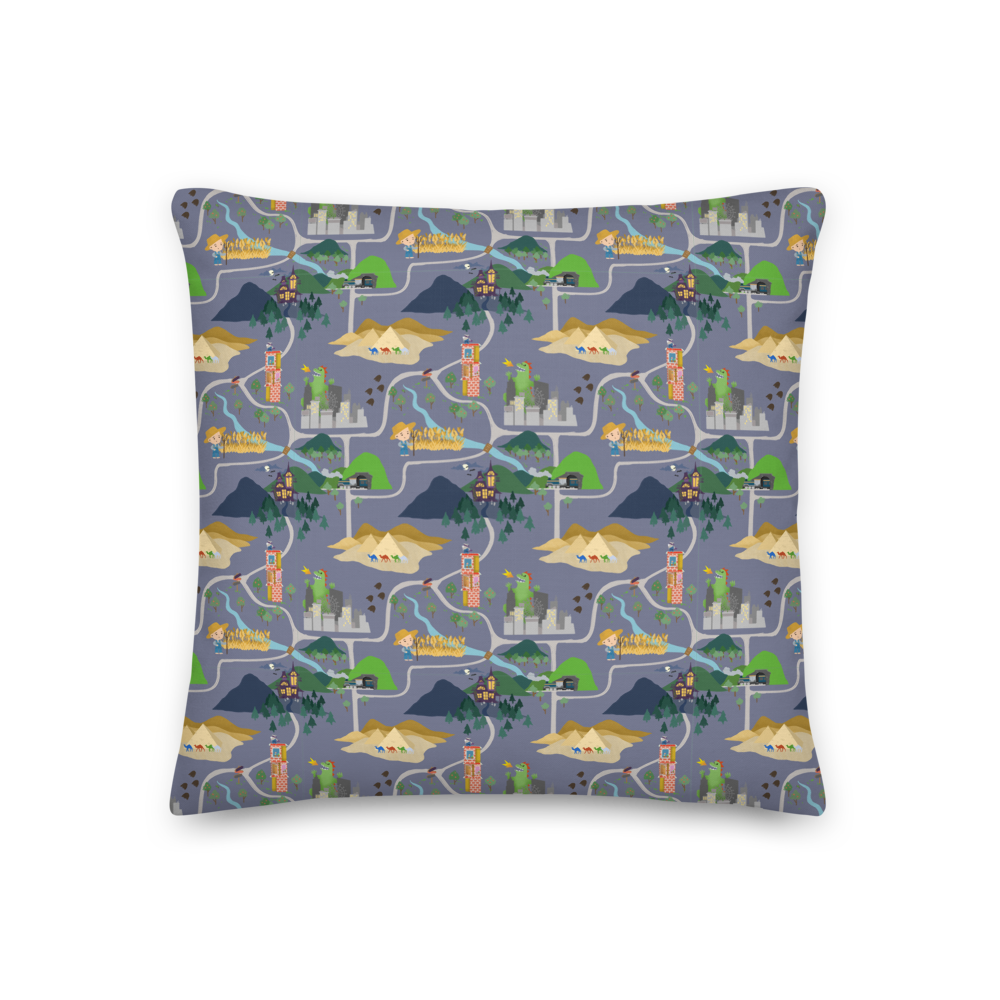 Board Game Map (Grey) Premium cushion